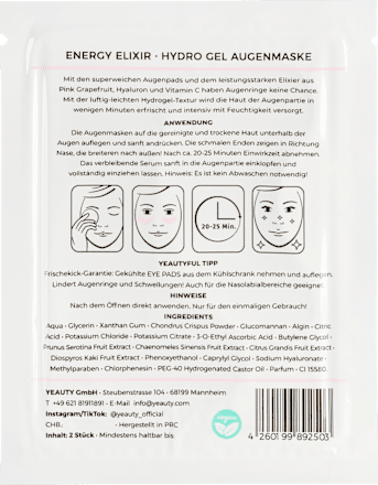 Augenpads Energy Elixir (1 Paar), 2 St Yeauty