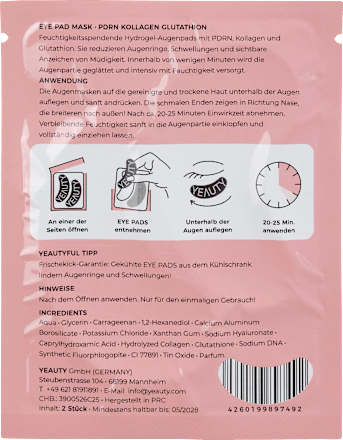 Augenpads PDRN Collagen Glutathione (1 Paar), 2 St