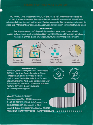 Augenpads X-Mas Candy Stange mint (1 Paar), 2 St