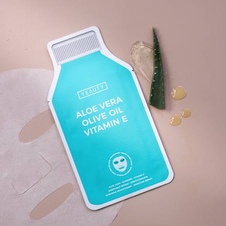 Tuchmaske Aloe Vera Olive Oil Vitamin E, 1 St Yeauty