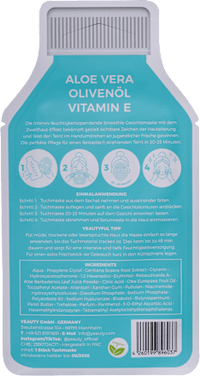 Tuchmaske Aloe Vera Olive Oil Vitamin E, 1 St Yeauty