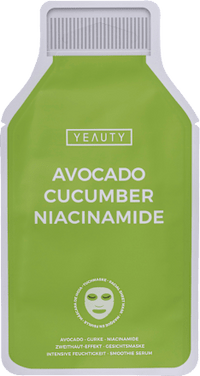 Sheetmasker Avocado Komkommer Niacinamide, 1 st