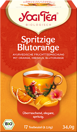 Fruitthee "Sparkling Blood Orange" met sinaasappel, hibiscus &amp; bloedsinaasappel (17 theezakjes), 34 g