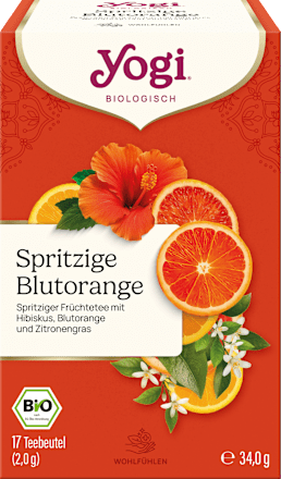 Früchtetee "Spritzige Blutorange" mit Orange, Hibiskus & Blutorange (17 Beutel), 34 g