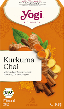 Gewürztee "Kurkuma Chai" mit Kurkuma, Zimt & Ingwer (17 Beutel), 34 g
