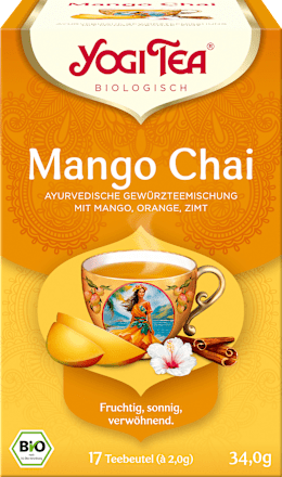 Mango Chai kruidenthee met mango, sinaasappel en kaneel (17 theezakjes), 34 g