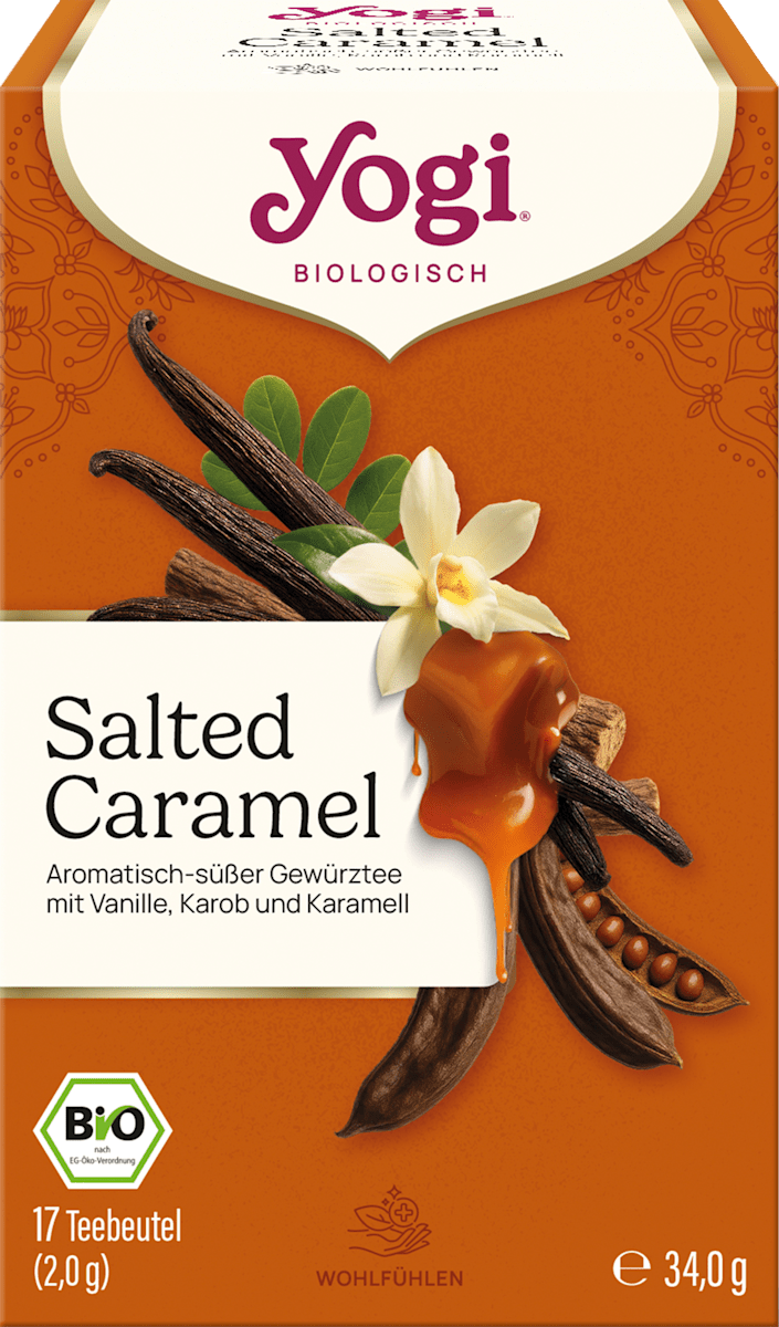 YOGI TEA Gewürztee, Salted Caramel mit Vanille, Karob & Karamell (17 Beutel), 34 g