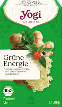 Grüner Tee "Grüne Energie" mit Guarana, Ingwer & Holunderblüte (17 Beutel), 30,6 g