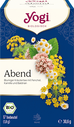 Kräutertee "Abend" mit Fenchel, Kamillenblüten & Baldrian (17 Beutel), 30,6 g