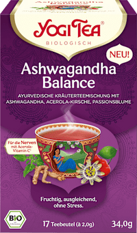Kruidenthee "Ashwagandha Balance" met Ashwagandha, Acerolakers &amp; Passiebloem (17 theezakjes), 34 g