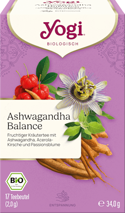 Kräutertee "Ashwagandha Balance" mit Ashwagandha, Acerola-Kirsche & Passionsblume (17 Beutel), 34 g