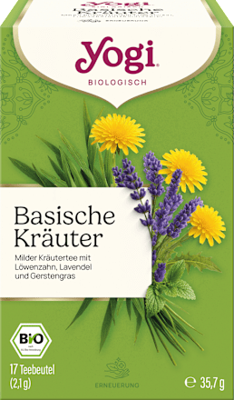 Kräutertee "Basische Kräuter" mit Hafergras, Löwenzahn & Lavendel (17 Beutel), 35,7 g