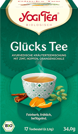 Kruidenthee "Glücks Tee" met kaneel, hop &amp; sinaasappelschil (17 theezakjes), 34 g