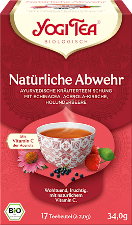Natuurlijke verdedigingskruidenthee met echinacea, acerolakers en vlierbes (17 theezakjes), 34 g