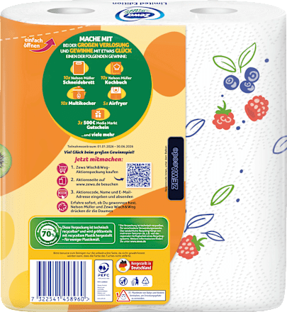 Wipe&amp;Wash Keukenrol (2x72 vellen), 2 stuks