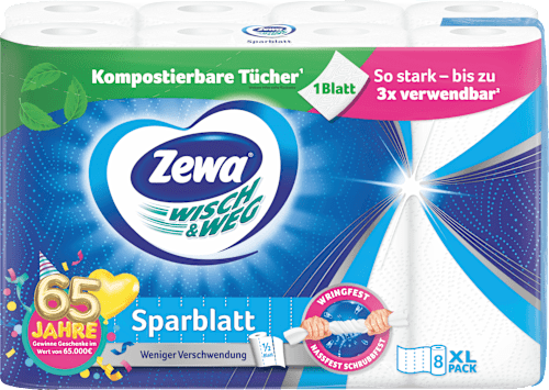 Keukenrol Wisch&amp;Weg economy vel (8x74 vellen), 8 stuks