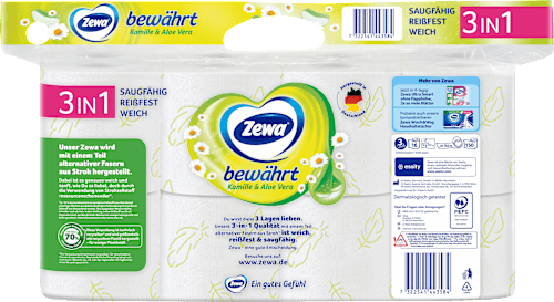 Toiletpapier bewezen kamille 3-laags (16x150 vellen), 16 stuks