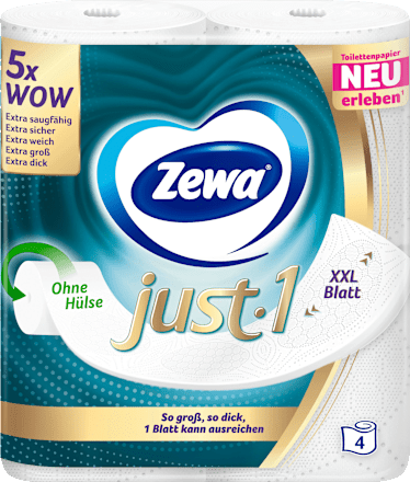 Toiletpapier Just1 4-laags (4x99 vellen), 4 stuks