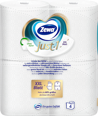 Toiletpapier Just1 4-laags (4x99 vellen), 4 stuks