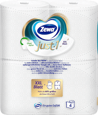 Toiletpapier Just1 4-laags (4x99 vellen), 4 stuks