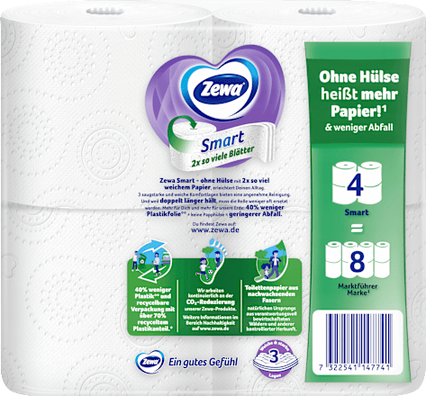 Smart 3-laags toiletpapier (4x300 vellen), 4 stuks