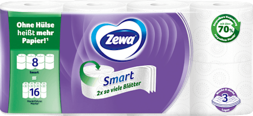 Smart 3-laags toiletpapier (8x300 vellen), 8 stuks