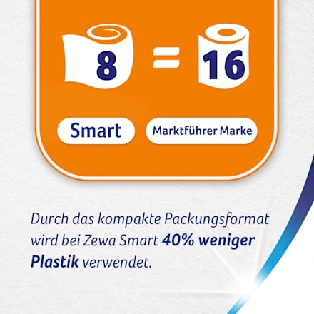 Smart 3-laags toiletpapier (8x300 vellen), 8 stuks