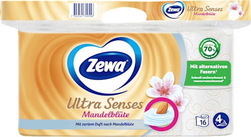 Toiletpapier Ultra Senses Amandelbloesem 4-laags (16x135 vellen), 16 stuks