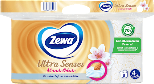 Toilettenpapier Ultra Senses Mandelblüte 4-lagig (8x135 Blatt), 8 St