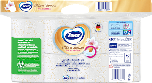 Toilettenpapier Ultra Senses Mandelblüte 4-lagig (8x135 Blatt), 8 St