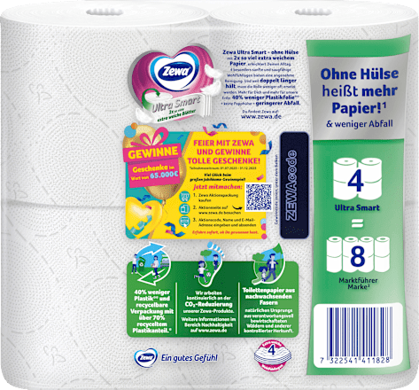Toiletpapier Ultra Smart 4-laags (4x280 vellen), 4 stuks