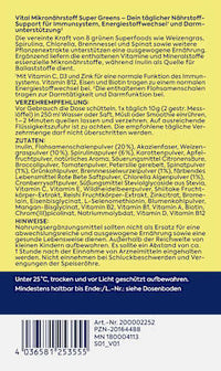 Vital Mikronährstoffe Super Greens Pulver, 200 g