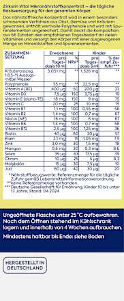 Vital Nährstoffkonzentrat, 200 ml Zirkulin