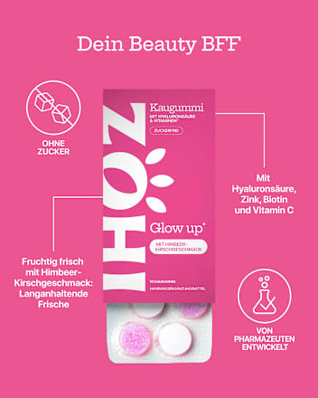 Kaugummi, Glow up Himbeer-Kirsche, zuckerfrei, 10 St